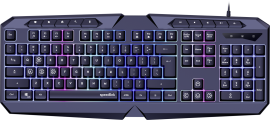 SL-670004-BK-US LUDICIUM RGB Rainbow Gaming Keyboard, black - US Layout