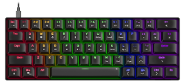 SL-670015-BK-US ATMOS RGB Rainbow Mechanical 60% Gaming Keyboard with brown switches, black - US layout